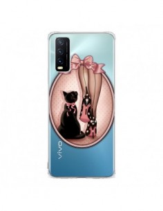 Coque Vivo Y20S Lady Chat Noeud Papillon Pois Chaussures...