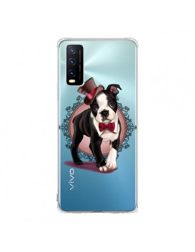 Coque Vivo Y20S Chien Bulldog Dog Gentleman Noeud Papillon Chapeau Transparente - Maryline Cazenave