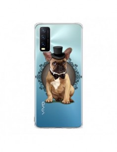Coque Vivo Y20S Chien Bulldog Noeud Papillon Chapeau...