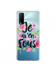 Coque Vivo Y20S Je M'en Fous Fleurs Transparente -...