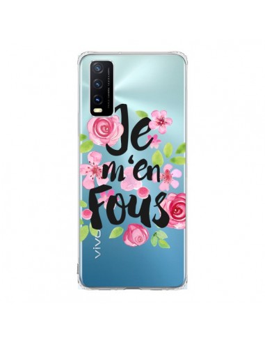 Coque Vivo Y20S Je M'en Fous Fleurs Transparente - Maryline Cazenave