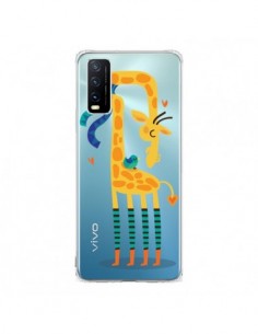 Coque Vivo Y20S L'oiseau et la Girafe Amour Love...