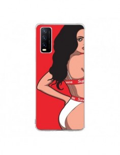 Coque Vivo Y20S Pop Art Femme Rouge - Mikadololo