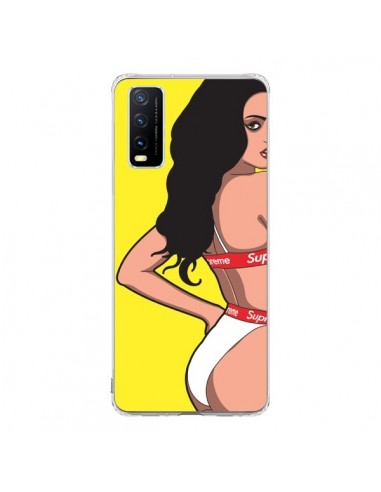 Coque Vivo Y20S Pop Art Femme Jaune - Mikadololo