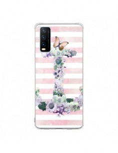 Coque Vivo Y20S Ancre Rose Fleurs Navire - Monica Martinez