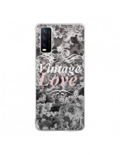 Coque Vivo Y20S Vintage Love Noir Flower - Monica Martinez