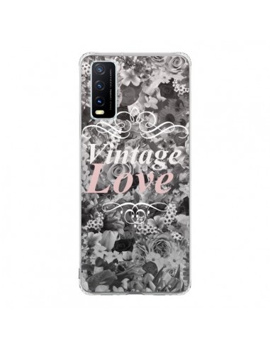 Coque Vivo Y20S Vintage Love Noir Flower - Monica Martinez