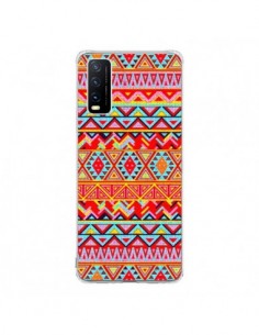 Coque Vivo Y20S India Style Pattern Bois Azteque -...