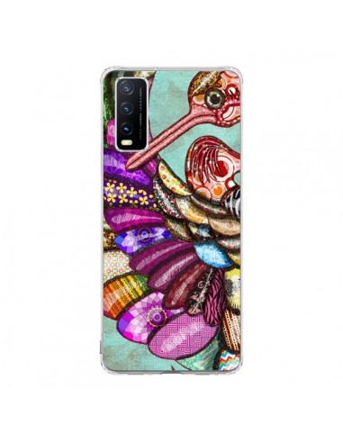 Coque Vivo Y20S Paon Multicolore Eco Bird - Maximilian San