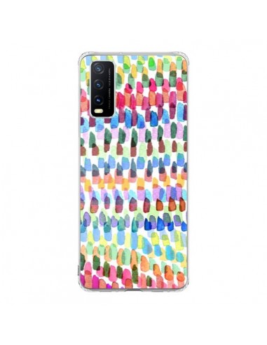 Coque Vivo Y20S Artsy Strokes Stripes Colorful - Ninola Design