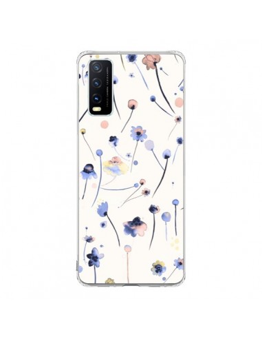 Coque Vivo Y20S Blue Soft Flowers - Ninola Design