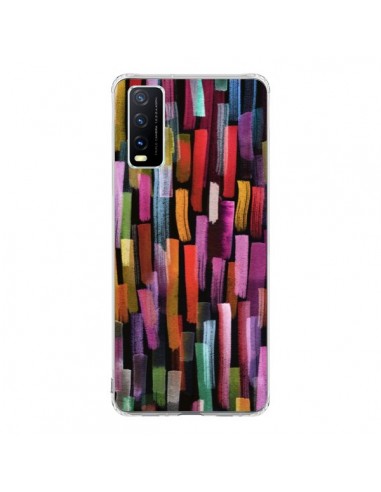 Coque Vivo Y20S Colorful Brushstrokes Black - Ninola Design