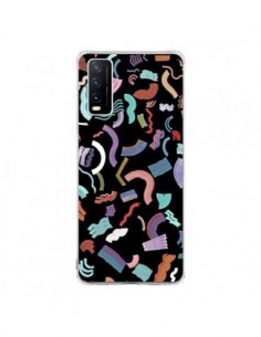 Coque Vivo Y20S Curly and Zigzag Stripes Black - Ninola...