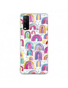 Coque Vivo Y20S Cute Watercolor Rainbows - Ninola Design