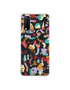 Coque Vivo Y20S Dreamy Animal Shapes Black - Ninola Design