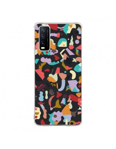 Coque Vivo Y20S Dreamy Animal Shapes Black - Ninola Design