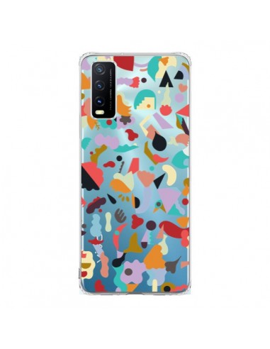 Coque Vivo Y20S Dreamy Animal Shapes White - Ninola Design