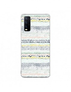Coque Vivo Y20S Little Textured Dots Green - Ninola Design