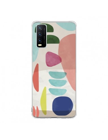 Coque Vivo Y20S Moody Geometry Multi White - Ninola Design