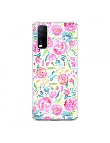 Coque Vivo Y20S Speckled Watercolor Pink - Ninola Design