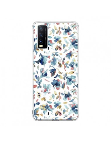 Coque Vivo Y20S Watery Hibiscus Blue - Ninola Design