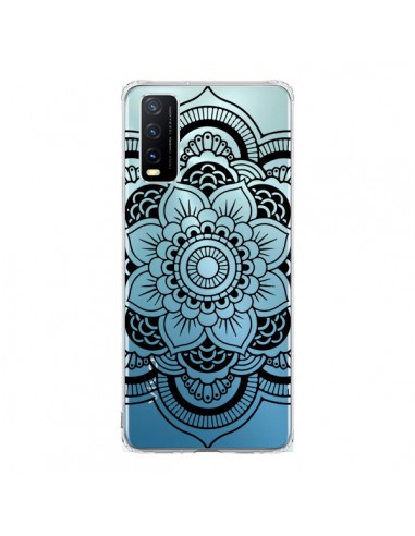 Coque Vivo Y20S Mandala Noir Azteque Transparente - Nico