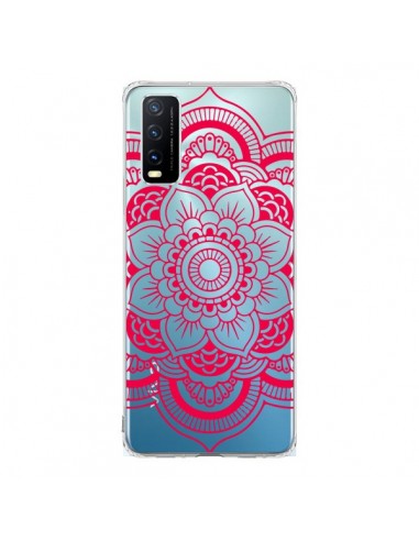 Coque Vivo Y20S Mandala Rose Fushia Azteque Transparente - Nico