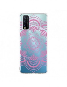 Coque Vivo Y20S Mandala Rose Clair Azteque Transparente -...