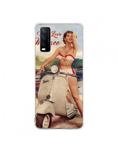 Coque Vivo Y20S Pin Up With Love From Monaco Vespa Vintage - Nico