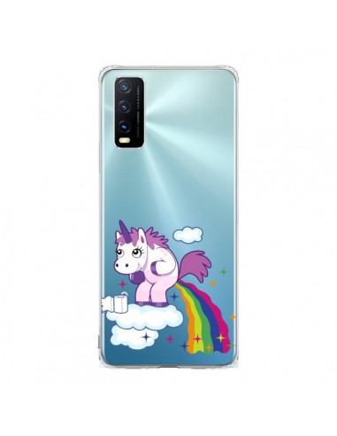 Coque Vivo Y20S Licorne Caca Arc en Ciel Transparente - Nico