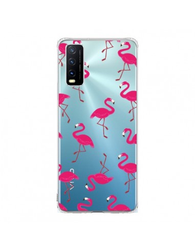 Coque Vivo Y20S flamant Rose et Flamingo Transparente - Nico