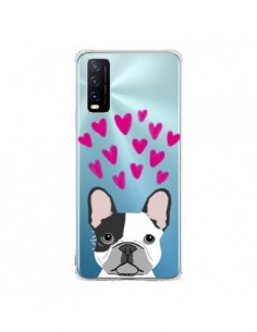 Coque Vivo Y20S Bulldog Français Coeurs Chien...