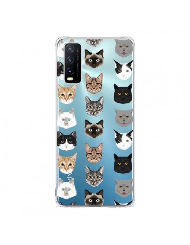 Coque Vivo Y20S Chats Transparente - Pet Friendly