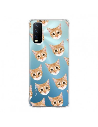 Coque Vivo Y20S Chats Beige Transparente - Pet Friendly