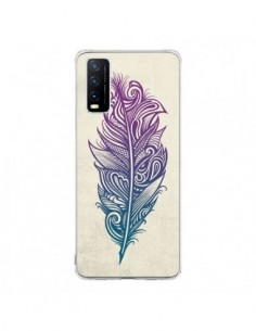 Coque Vivo Y20S Feather Plume Arc En Ciel - Rachel Caldwell