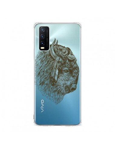 Coque Vivo Y20S Buffalo Bison Transparente - Rachel Caldwell