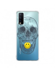 Coque Vivo Y20S Tête de Mort Smiley Transparente - Rachel...