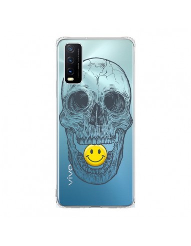 Coque Vivo Y20S Tête de Mort Smiley Transparente - Rachel Caldwell