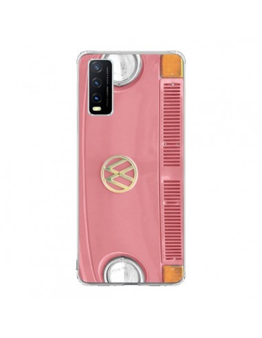 Coque Vivo Y20S Groovy Van Hippie VW Rose - R Delean