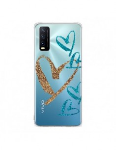 Coque Vivo Y20S Coeurs Heart Love Amour Transparente -...