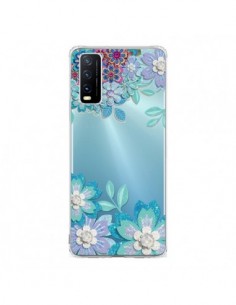 Coque Vivo Y20S Winter Flower Bleu, Fleurs d'Hiver...