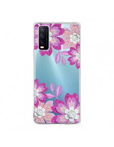 Coque Vivo Y20S Winter Flower Rose, Fleurs d'Hiver Transparente - Sylvia Cook