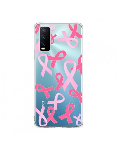 Coque Vivo Y20S Pink Ribbons Ruban Rose Transparente - Sylvia Cook