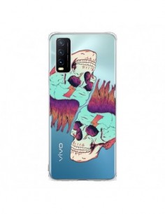 Coque Vivo Y20S Tête de Mort Crane Punk Double...