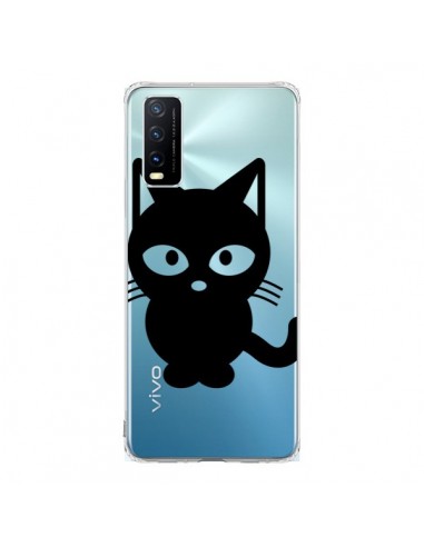 Coque Vivo Y20S Chat Noir Cat Transparente - Yohan B.