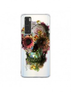 Coque Vivo Y70 Skull Flower Tête de Mort Transparente -...