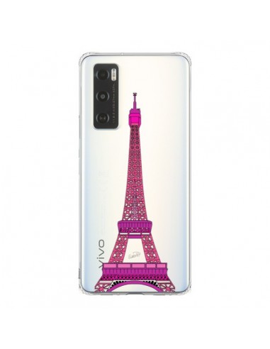 Coque Vivo Y70 Tour Eiffel Rose Paris Transparente - Asano Yamazaki