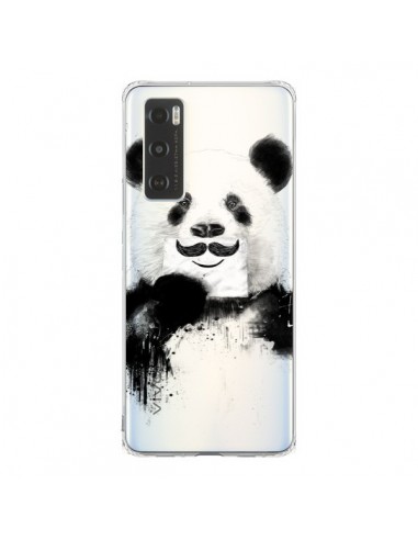 Coque Vivo Y70 Funny Panda Moustache Transparente - Balazs Solti