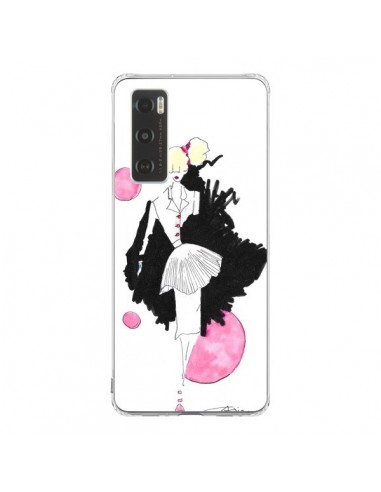 Coque Vivo Y70 Demoiselle Femme Fashion Mode Rose - Cécile