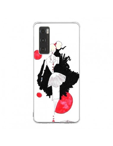 Coque Vivo Y70 Demoiselle Femme Fashion Mode Rouge - Cécile